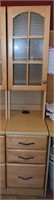 Blonde Office Furniture 3-Drawer Base w/ Glass Fro