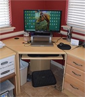 Blonde Office Furniture Corner Desk