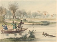 J.W. LAIRDS "DUCK SHOOTING" ENGRAVING, CIRCA 1841