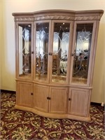 Beautiful Beveled Glass Breakfront Cabinet