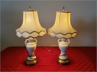 Pr. of Antique Double Handled Lamps