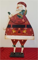 Folk Art Metal Santa