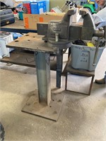 Large Armstrong Shop Vise on Heavy Metal Base