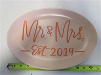 "Mr. & Mrs. est 2019" platter