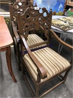 Pair of chairs with cloth seat