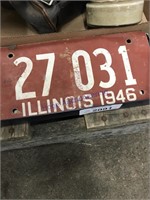 Non-metal license plate, 1946