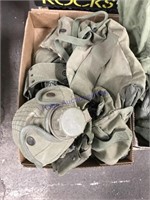 Army backpack, canteen