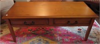 PINE COFFEE TABLE WITH 2 DRAWERS