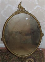 OVAL MIRROR WITH METAL FRAME