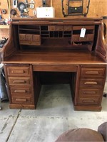 Roll Top Desk (Needs some repair) & Chair