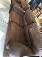 Suede Couch (95x41x38H) and Ottoman