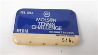 1983 TENNIS MOLSON CANADA MLG MEDIA PASS PIN