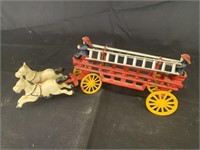 Cast Iron Horses and Fire Department Wagon