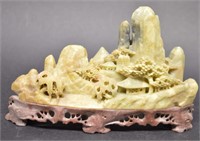 Chinese Carved Soapstone Mountain Landscape