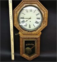 Victorian Pressed Oak Sessions Regulator Clock