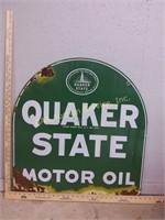 Vintage Quaker State Motor Oil Double Sided Sign
