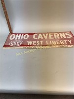 Vintage AAA Ohio Caverns West Liberty Metal Sign