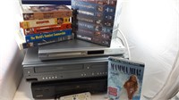 DVD/VHS COMBO + DVD PLAYER + VCR + MOVIES !!