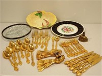 Gold Plate Flatware & Vintage Tableware