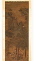 17TH OR 18TH C. CHINESE WATERCOLOR ON SILK SCROLL