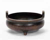 CHINESE, BRONZE TRIPOD CENSER, CHIEN LUNG STYLE