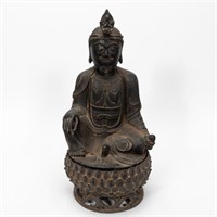 CHINESE QING STYLE BRONZE LOHAN SCULPTURE, 2PC