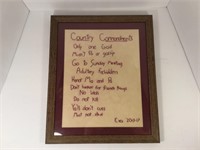 Country Commandments embroidery