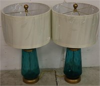Abroad Northern blue & brass table lamps