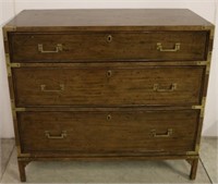 3 drawer Campaign chest with brass