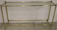 Brass and glass sofa table by Modern History