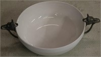 Serving bowl with horse head handles