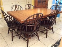 Cochrane Trestle Table with 6 Hoop Back Chairs