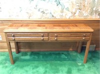 Thomasville Inlaid Oak Sofa Table
