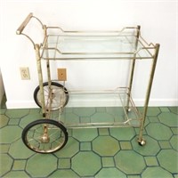 Brass and Glass Beverage Cart