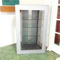 1980s Laminate Showcase with Glass Shelves