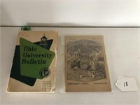 2 Books 1954 Ohio University Bullentin, 1964