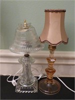 Lot of 2 Depression Glass Lamps