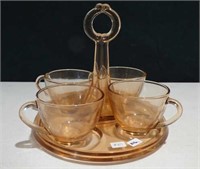 Pink Depression Glass Cups w/ Base