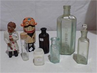 Lot of Antique Bottles & Doctor Figures