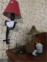Vintage Lot of 2 Lamps, Cast Iron and more.