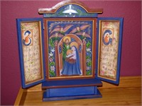 Hand Painted Religious Triptych by Kay Reeves