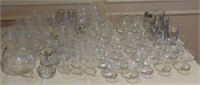 Large Table Lot of Glassware