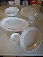 Lot of Various White Kitchen Platters & Bowls