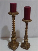 Pair of Gilt Decorative Pedestals