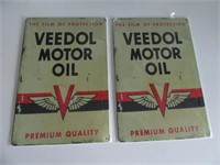2 Veedol Motor Oil Tin Signs