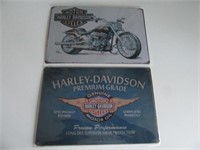 2 Harley Davidson Motorcycle Tin Signs