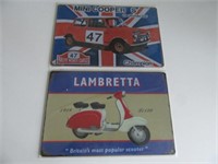 Lambretta & Mini Cooper Tin Signs