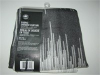New Hometrend Soundwave Fabric Shower Curtain