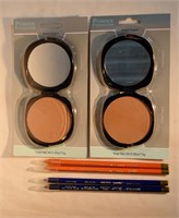 2 pc Powder Foundation / 4 Eye & Lip Liner Pencils