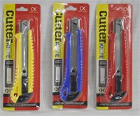 New 3 pcs Box Cutter Knives 5mm Blades